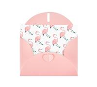 Tarjeta de felicitación impresa con diseño de flamenco pintado a mano con sobre, interior en blanco para cumpleaños, Navidad, todas las ocasiones, 15,2 x 10,2 cm