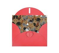 Tarjeta de felicitación impresa con diseño de gallo brillante con sobre, interior en blanco para cumpleaños, Navidad, todas las ocasiones, 6 x 4 pulgadas