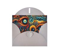 Tarjeta de felicitación impresa con diseño de ojos 2 con sobre, diseños únicos para invitaciones a festivales