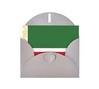 Tarjeta de felicitación impresa con la bandera de la República de Chechenia, tarjeta en blanco con sobre, diseños únicos para invitaciones a festivales