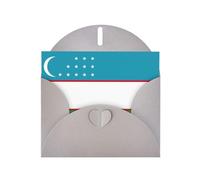 Tarjeta de felicitación impresa con la bandera de la República de Uzbekistán, tarjeta en blanco con sobre, diseños únicos para invitaciones a festivales