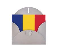 Tarjeta de felicitación impresa con la bandera de Rumania en blanco con sobre, diseños únicos para invitaciones a festivales