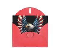 Tarjeta de felicitación impresa con la bandera del águila americana con sobre, interior en blanco para cumpleaños, Navidad, todas las ocasiones, 15,2 x 10,2 cm