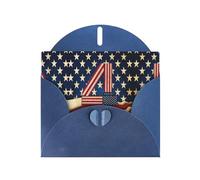 Tarjeta de felicitación impresa con la bandera patriótica del 4 de julio con sobre, interior en blanco para cumpleaños, Navidad, todas las ocasiones, 15,2 x 10,2 cm