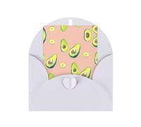 Tarjeta de felicitación impresa con muchas imágenes de aguacate para el Día de la Madre, Navidad, papel perlado de 4 x 6 pulgadas con sobre para cumpleaños