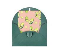 Tarjeta de felicitación impresa con muchas imágenes de aguacate para el Día de la Madre, Navidad, papel perlado de 4 x 6 pulgadas con sobre para cumpleaños