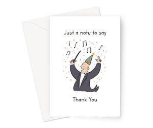 Tarjeta de felicitación Just A Note to Say Thank You,Tarjeta de agradecimiento para músico, tarjeta de agradecimiento para amigos, hermanos, padres, parejas o cónyuges, solo una tarjeta de notas