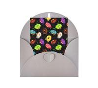 Tarjeta de felicitación navideña con estampado de donas de papel perlado para cumpleaños, Acción de Gracias, Navidad, Año Nuevo