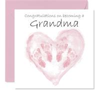 Tarjeta de felicitación para abuela con texto en inglés "Twins Congrats Becoming - Well Done Felicitaciones para la nueva abuela, 145 mm, tarjetas de felicitación de bienvenida al mundo