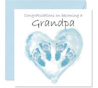 Tarjeta de felicitación para abuelo con texto en inglés "Twins Congrats Becoming - Well Done Felicitaciones para el nuevo abuelo, 145 mm, tarjetas de felicitación de bienvenida al mundo