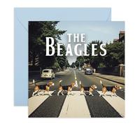 Tarjeta de felicitación para amantes de los perros, The Beagles, Abbey Road Crossing - Amantes de las mascotas, cumpleaños, amigos, mejores amigas, hermanas, hermanos, mamá, papá, colega, padres de