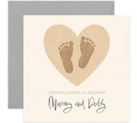 Tarjeta de felicitación para bebé con texto en inglés "On Becoming Parents" - Felicitaciones cálidos deseos a mamá y papá - Tarjetas de recuerdo - Interior en blanco con sobre