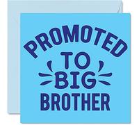 Tarjeta de felicitación para bebé, unisex, promovida a gran hermano, tarjetas de felicitación para recién nacido, bien hecho, felicitaciones, regalos para el hogar, 145 mm x 145 mm