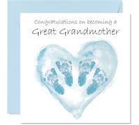 Tarjeta de felicitación para bisabuela con texto en inglés "Twins Congrats Becoming - Well Done Felicitaciones para la nueva bisabuela, 145 mm, tarjetas de felicitación de bienvenida al mundo