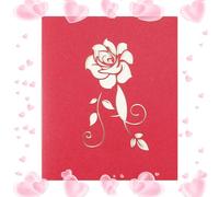 Tarjeta de felicitación para boda, tarjetas de felicitación | Tarjeta rosa para confesión romántica | Confesión de San Tarjetas de rosas Papercraft con sobre