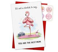 Tarjeta de felicitación para el día de la madre con diseño de flamenco rosa, regalo para el día de la madre, madre, madre, madrastra, mamá, regalo de hija, hijo, día de la madre, tarjeta de