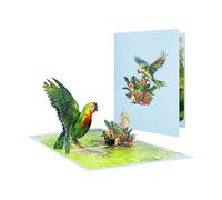 Tarjeta de felicitación para el día de la madre con sobre, flor de pájaro 3D, felicitación navideña para el día de la madre, regalo de agradecimiento para el profesor, invitación artística de flores
