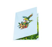 Tarjeta de felicitación para el día de la madre, diseño de flor y pájaro, con sobre, hecha a mano, para profesor, tarjeta de invitación de flores artísticas