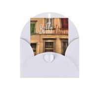 Tarjeta de felicitación para el día de la madre, Navidad, hermosa Italia, 10 x 15 cm, papel perlado con sobre, para cumpleaños