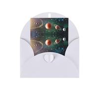 Tarjeta de felicitación para el Día de la Madre, Navidad, planeta, espacio, sistema solar, papel perlado de 4 x 6 pulgadas, con sobre, para cumpleaños, agradecimiento