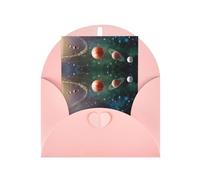 Tarjeta de felicitación para el Día de la Madre, Navidad, planeta, espacio, sistema solar, papel perlado de 4 x 6 pulgadas, con sobre, para cumpleaños, agradecimiento
