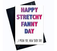 Tarjeta de felicitación para el día del bebé, tarjeta de buena suerte, tarjeta de rudo inapropiada, tarjeta de barrido, dia de fantasía elástica, tarjeta para el día del bebé, divertidas tarjetas PC251