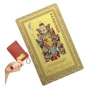 Tarjeta de felicitación para el Festival de , recuerdo de riqueza de cobre como símbolo de riqueza - Tarjeta de bendición para el año del caballo, para la felicidad y el éxito, decoración en