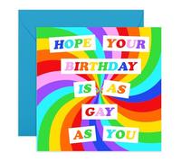 Tarjeta de felicitación para hombres y mujeres - Birthday Is As Gay As You - divertida tarjeta de cumpleaños para lesbianas, gays, LGBTQ y amigos - viene con pegatinas - de central 23