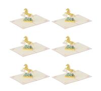 Tarjeta de felicitación para múltiples ocasiones, Año Nuevo chino, cumpleaños, tarjeta de regalo con caballo 3D emergente, arte de primavera