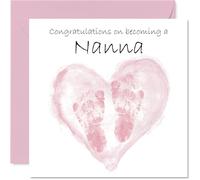 Tarjeta de felicitación para niña recién nacida con texto en inglés «Congrats Becoming - Well Done Felicitaciones para la nueva abuela, 145 mm, tarjetas de felicitación de bienvenida al mundo