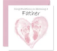 Tarjeta de felicitación para padre con texto en inglés "Congrats Becoming - Well Done Felicitaciones para nuevo padre, 145 mm, tarjetas de felicitación de bienvenida al mundo