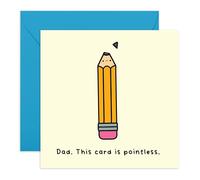 Tarjeta de felicitación para papá descarado - humor de lápiz tonto sin sentido - Idea de cumpleaños o día del padre para padre, papá, anciano, papá, hombres, adultos, él, bromas familiares, viene con