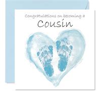 Tarjeta de felicitación para primo con texto en inglés "Congrats Becoming - Well Done Congratulations Card for New Cousin", 145 mm