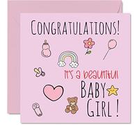Tarjeta de felicitación para recién nacido, tarjetas de felicitación para recién nacidos, tarjetas de felicitación para recién nacidos, tarjetas de felicitación de recién nacido, regalos de bienvenida al mundo, tarjetas de felicitación de bebé de 145 mm x 145 mm para padres