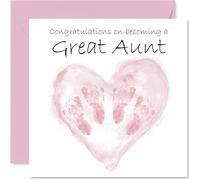 Tarjeta de felicitación para tía abuela con texto en inglés "Twins Congrats Becoming - Well Done Felicitaciones para nueva tía abuela", 145 mm