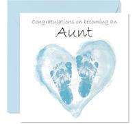 Tarjeta de felicitación para tía con texto en inglés "Congrats Becoming - Well Done Felicitaciones para nueva tía, 145 mm, tarjetas de felicitación de bienvenida al mundo