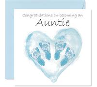 Tarjeta de felicitación para tía con texto en inglés «Twins Congrats Becoming - Well Done Felicitaciones para nueva tía, 145 mm, tarjetas de felicitación de bienvenida al mundo