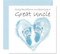 Tarjeta de felicitación para tío abuelo con texto en inglés "Congrats Becoming - Well Done Felicitaciones para el nuevo tío abuelo, 145 mm, tarjetas de felicitación de bienvenida al mundo
