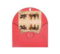 Tarjeta de felicitación roja - Caballo corriendo en el desierto, tarjeta de bendición en blanco para cumpleaños, boda, día de San Valentín e invitación a fiesta