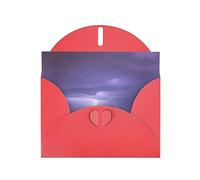 Tarjeta de felicitación roja con sobres, impresión de tormenta de relámpago, perfecta para cumpleaños, boda, día de San Valentín y más, tarjetas en blanco