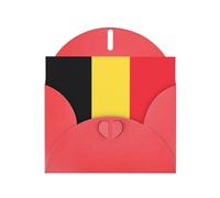 Tarjeta de felicitación roja en blanco y perla, hermoso bloque de notas en blanco VVXBHGR, patrón de bandera de Bélgica