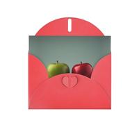 Tarjeta de felicitación roja en blanco y perla, hermoso bloque de notas en blanco VVXBHGR, patrón de frutas rojas y verdes