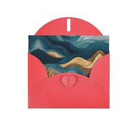 Tarjeta de felicitación roja en blanco y perla, hermoso bloque de notas en blanco VVXBHGR, patrón de ondas en el campo de trigo