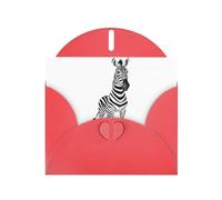 Tarjeta de felicitación roja YYHWHJDE Zebra con botas de cuero, imagen perfecta para el día de San Valentín, aniversario de boda e invitaciones de fiesta