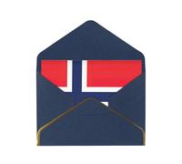 Tarjeta de felicitación romántica con sobres, diseño de bandera noruega