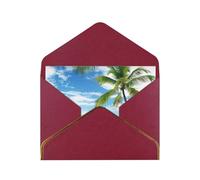 Tarjeta de felicitación romántica con sobres, diseño de palmera sobre mar azul, océano, océano, con sobres, enviar a un amigo cercano, tarjeta de felicitación de papel perla de Phnom Penh