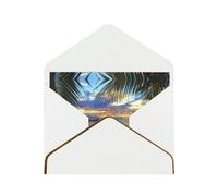 Tarjeta de felicitación romántica con sobres, diseño de palmeras del océano con sobres, envío a un amigo cercano, tarjeta de felicitación de papel perla de Phnom Penh