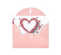 Tarjeta de felicitación rosa con diseño de cuadros en blanco y perlas, hermoso bloque de notas en blanco VVXBHGR, patrón de amor desbordante