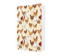 Tarjeta de felicitación rosa con impresión de una cría de pollos en blanco para cumpleaños, boda, día de San Valentín e invitación a fiestas