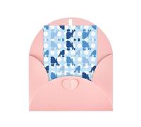 Tarjeta de felicitación rosa con sobre a juego, diseño de caniche azul con lunares en blanco, para cumpleaños, boda, día de San Valentín